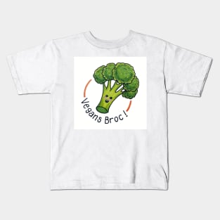 Vegans Broc! Cute broccoli Kids T-Shirt